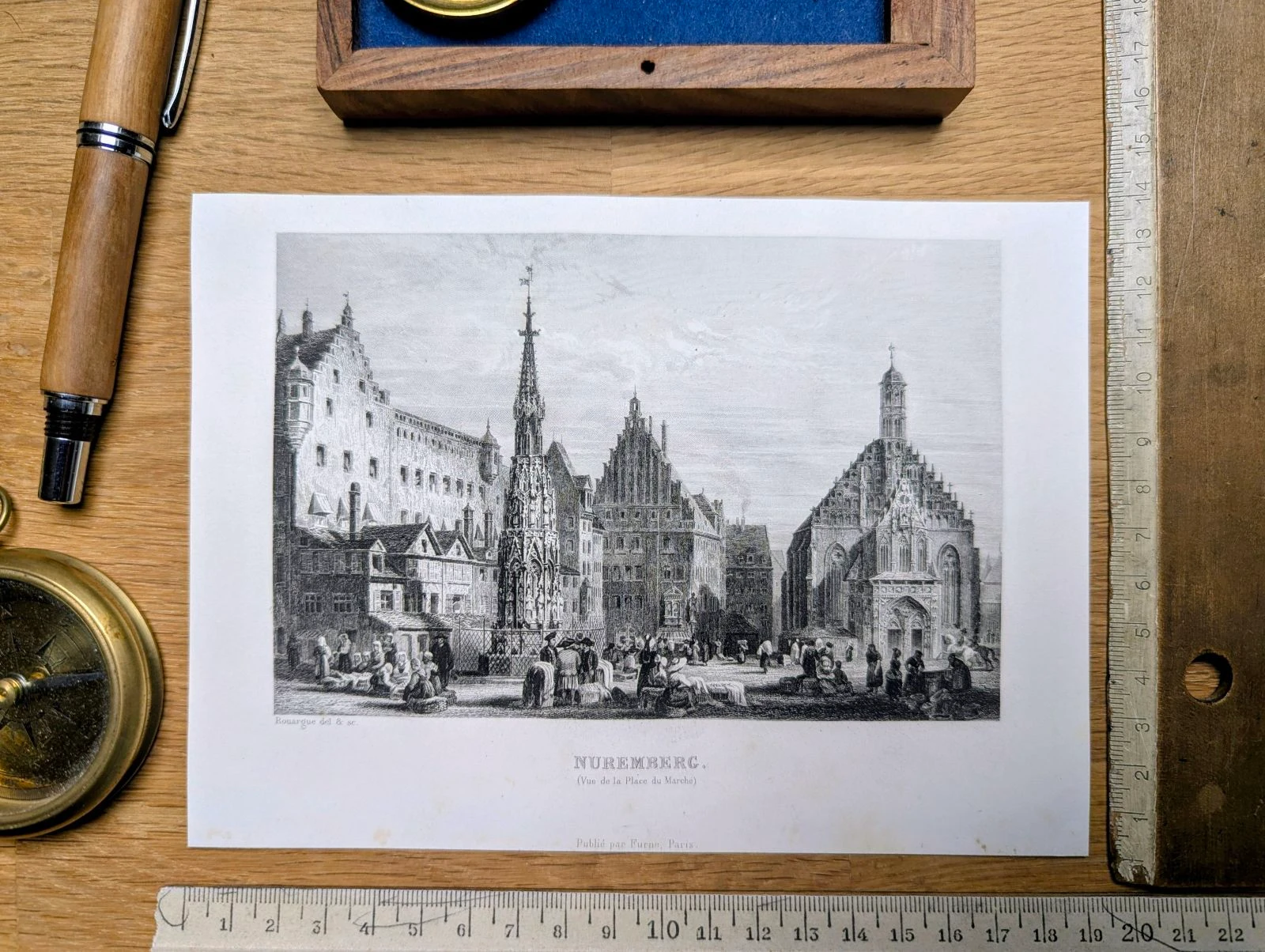 Nuremberg, gravura vintage, impressa em 1841 – photo 3